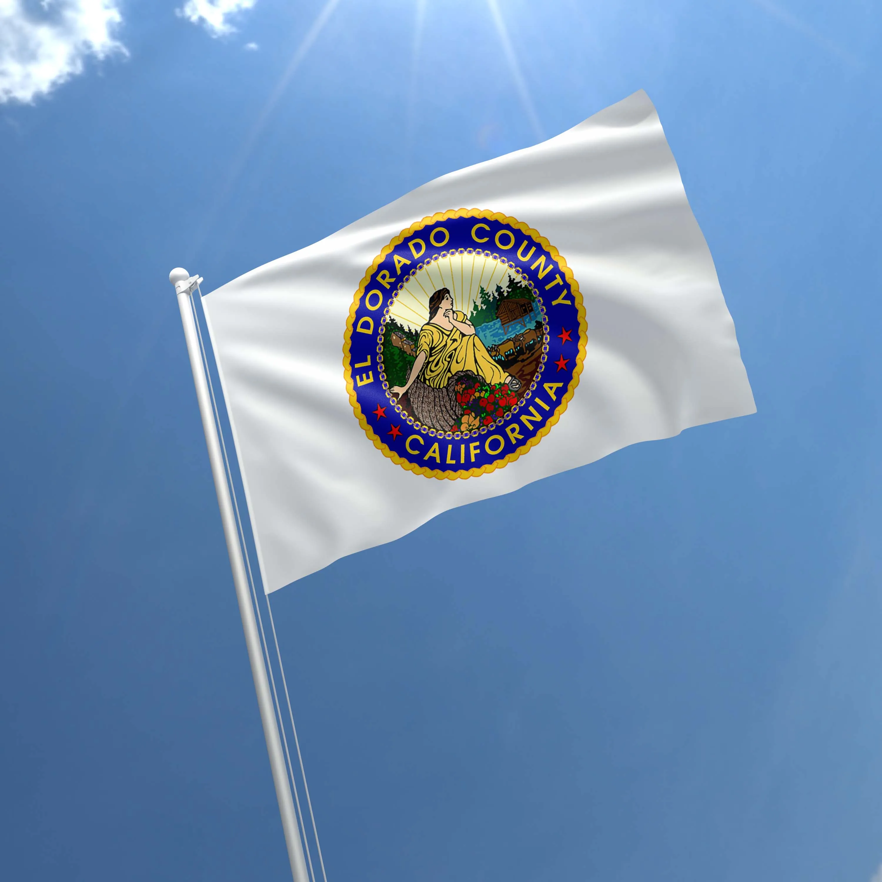 El Dorado County California State USA United States of America Flag Banner