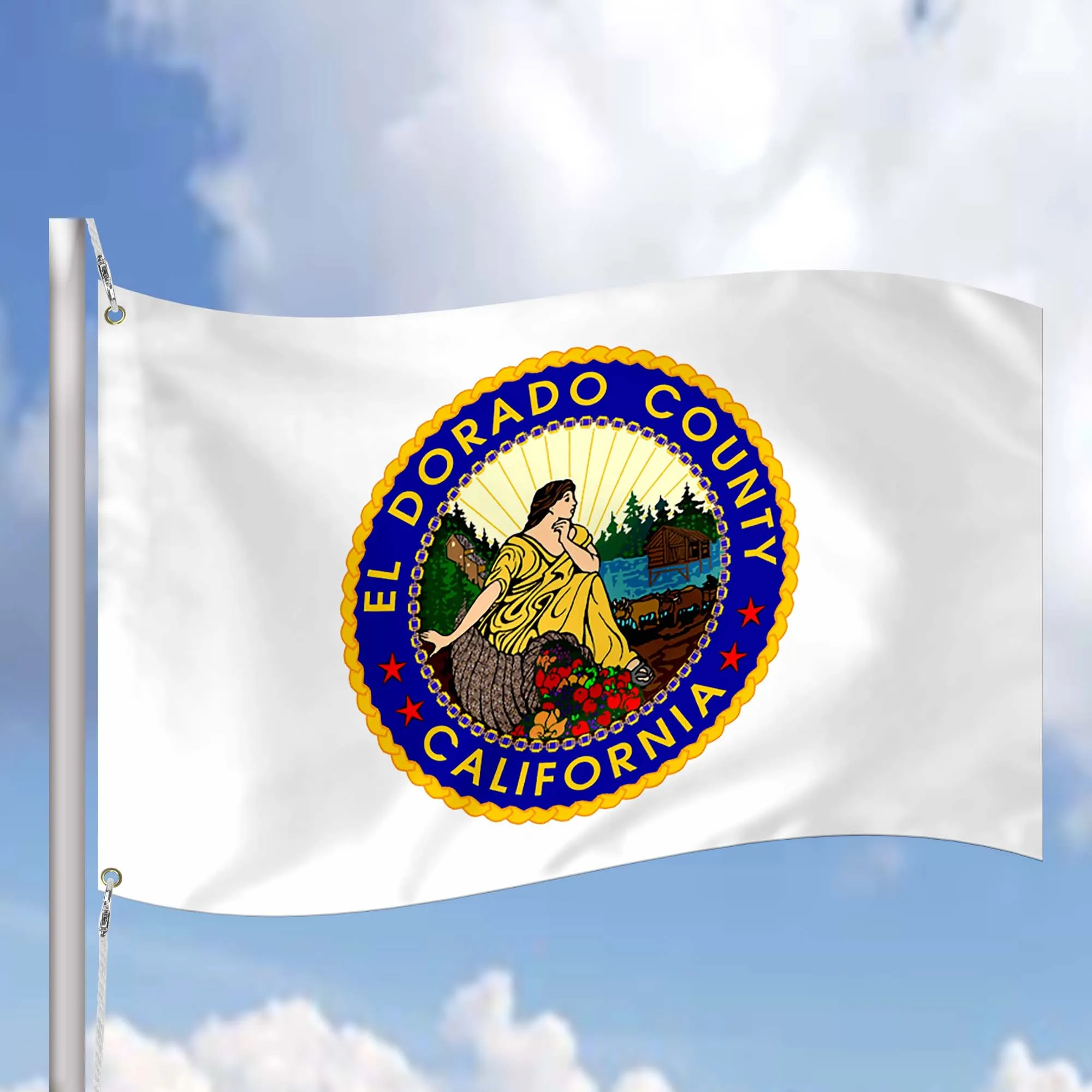 El Dorado County California State USA United States of America Flag Banner