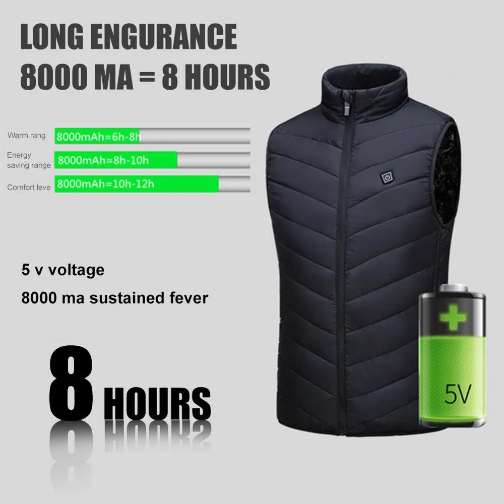 Electric Heated Vest Men Women Heating Waistcoat Thermal Warm Clothing Usb Heated Outdoor Vest Winter Heated Jacket