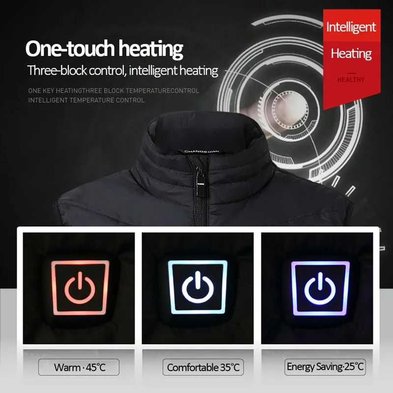 Electric Heated Vest Men Women Heating Waistcoat Thermal Warm Clothing Usb Heated Outdoor Vest Winter Heated Jacket