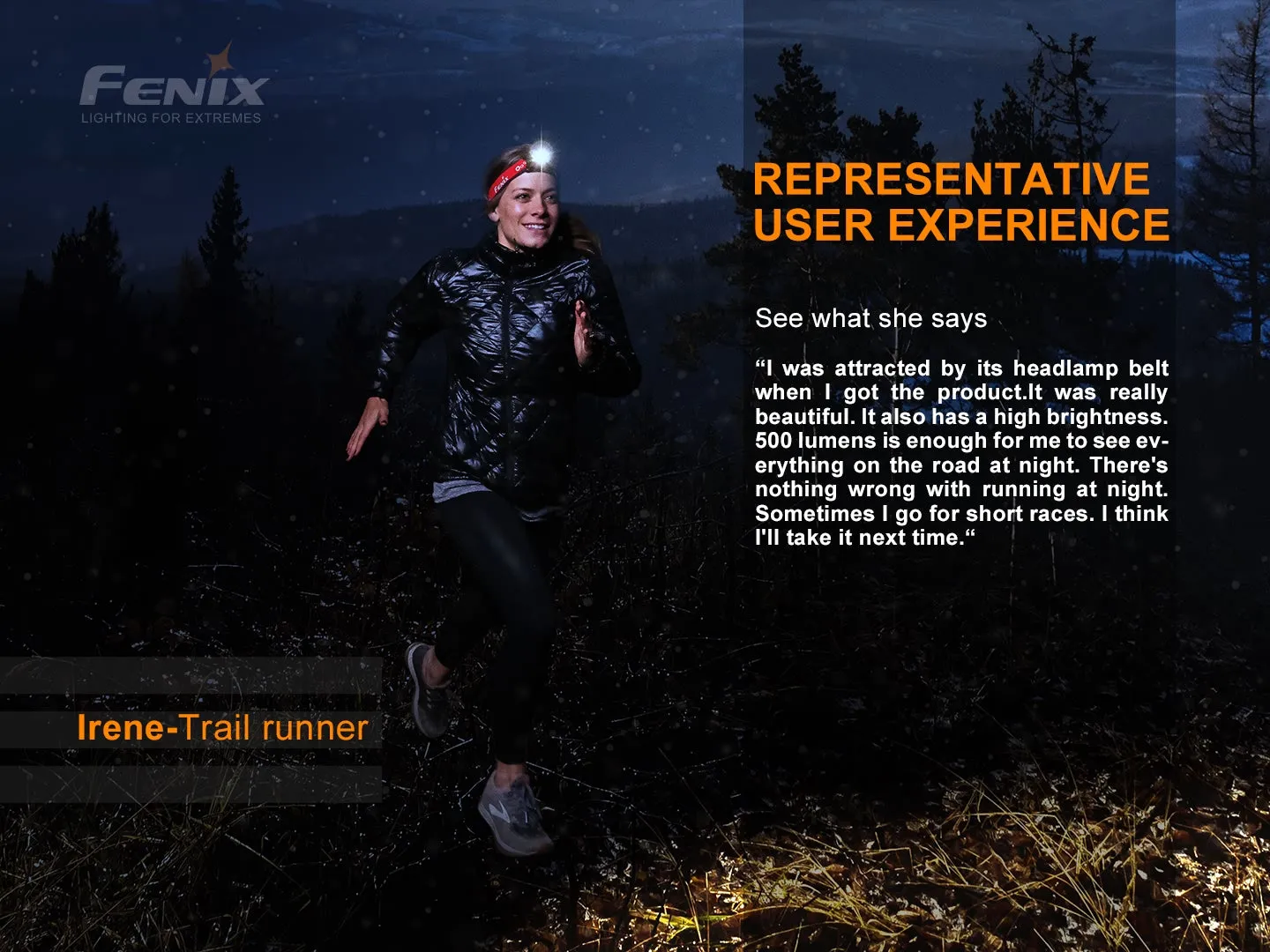 FENIX HL18R-T Lightweight Headlamp w/ Carry Case - 500 lumens