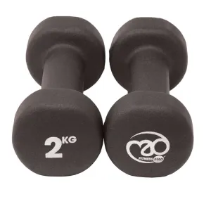 Fitness Mad 2kg Black Dumbbells