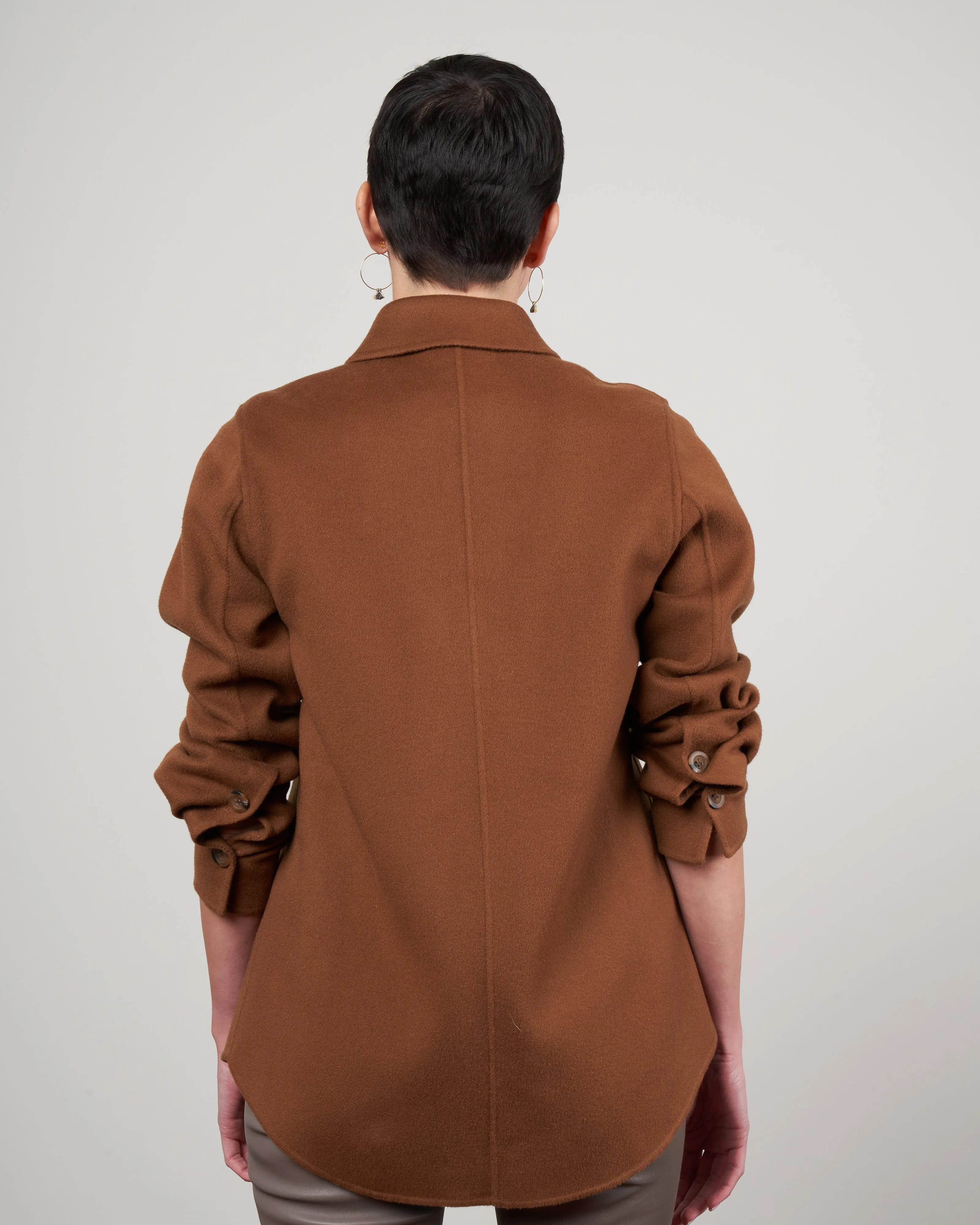 florentine cashmere shirt jacket - camel