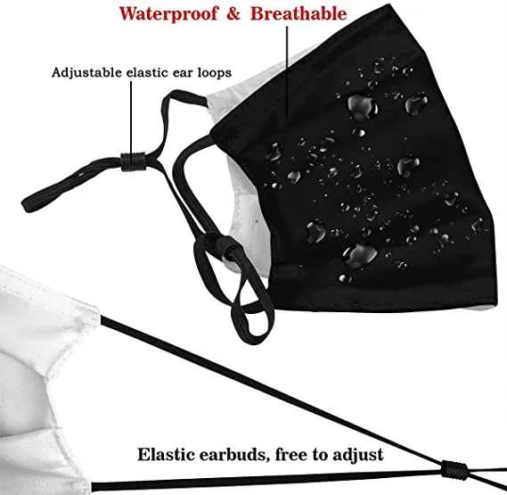 Football Face Mask Bengals 3 Packs Washable Reusable Total With 6 Filters Breathable Sports Women Men Face Cover