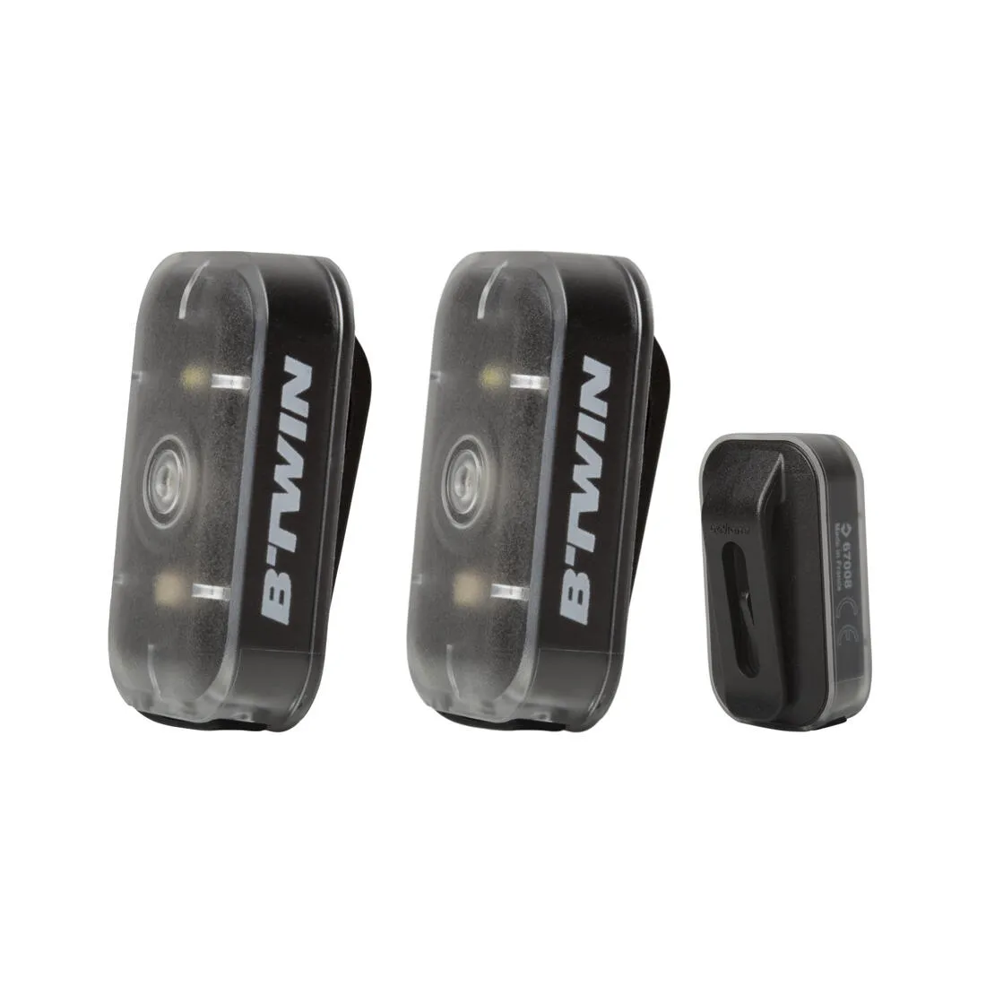 Front/Rear LED Bike Light Set ST 500 USB 5 to 15 lumens - Black
