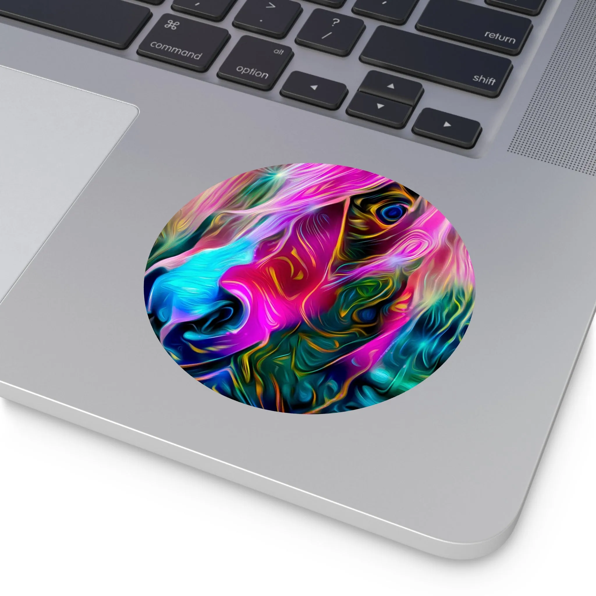 Galaxy Frog Horse Round Vinyl Stickers