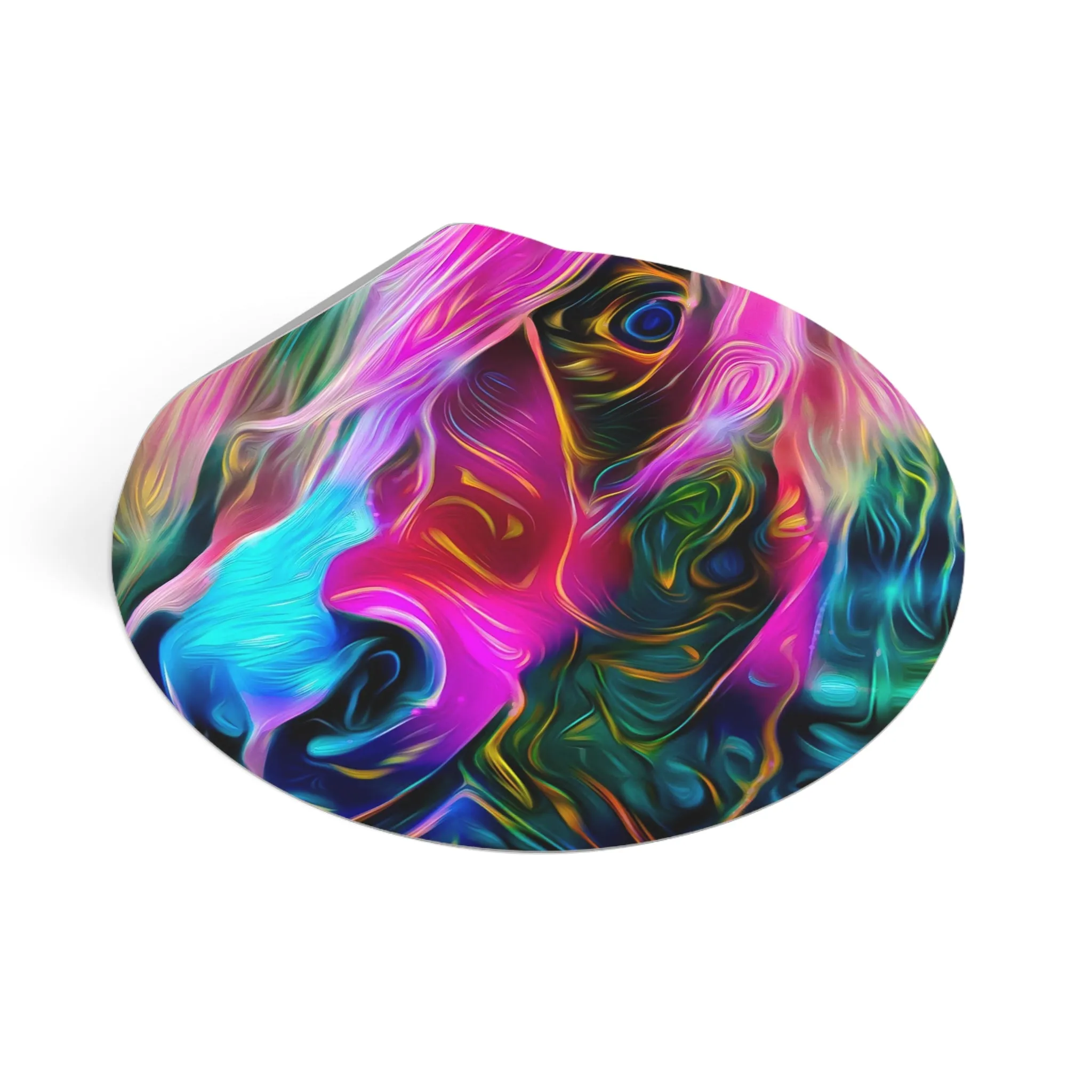 Galaxy Frog Horse Round Vinyl Stickers