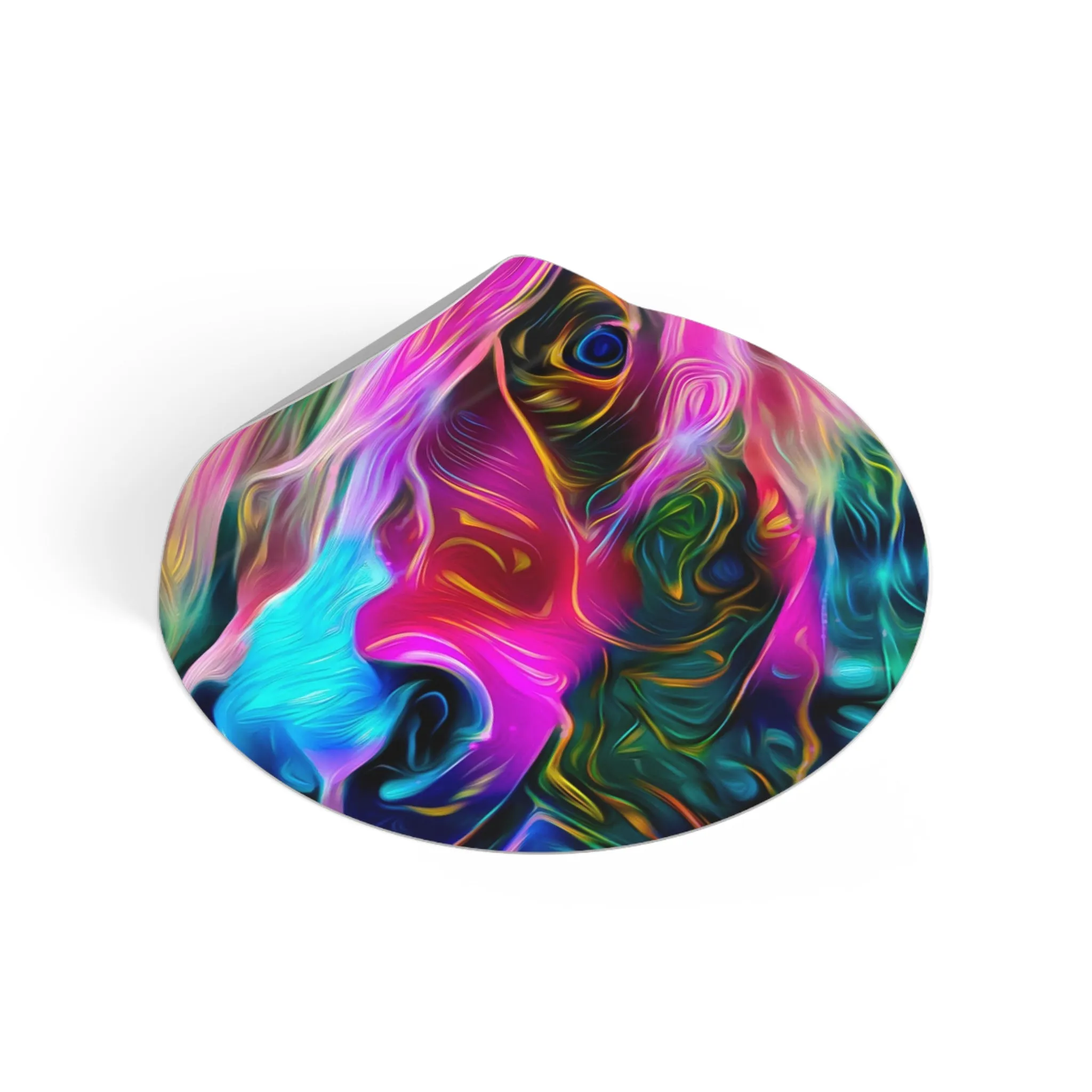 Galaxy Frog Horse Round Vinyl Stickers