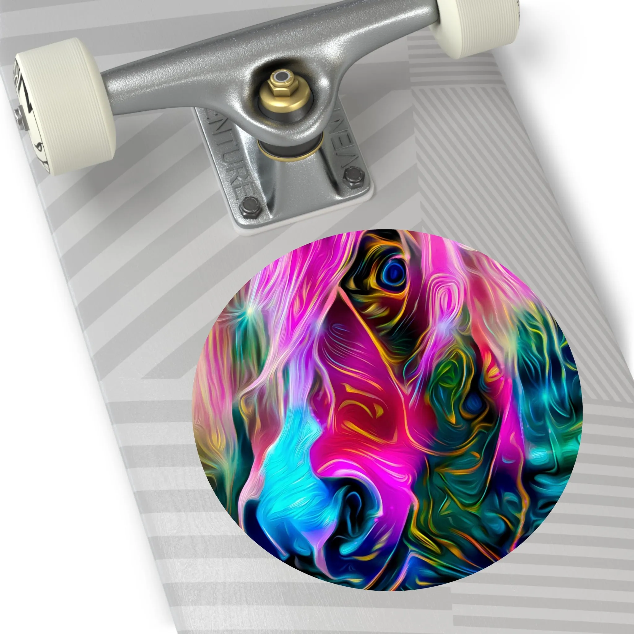 Galaxy Frog Horse Round Vinyl Stickers