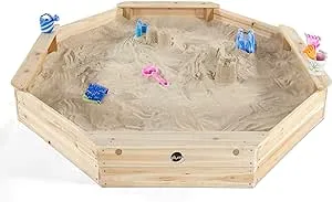 Giant Octaganol Eco FSC Wooden Sandpit with Waterproof Cover | 1.5m diameter | 18m 