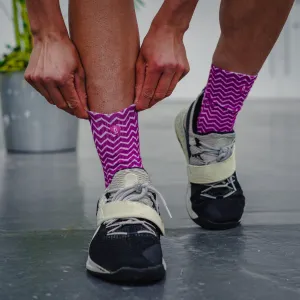 Halo Fushia Zig Zag Training Crew Socks