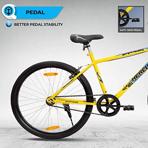 Hercules Dynor RF 26T Single Speed Road Cycle ( Canary yellow ,Ideal for : 12  Years ,Brake : V Brake)