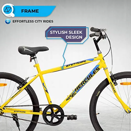 Hercules Dynor RF 26T Single Speed Road Cycle ( Canary yellow ,Ideal for : 12  Years ,Brake : V Brake)