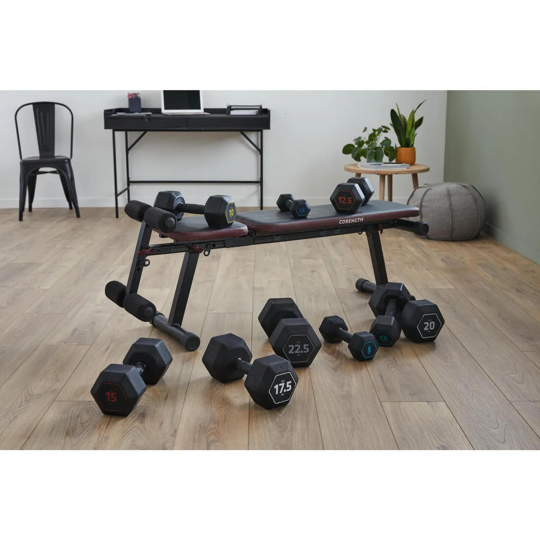 Hexagonal Cross Training Hex Dumbbell 17.5 kg - Black