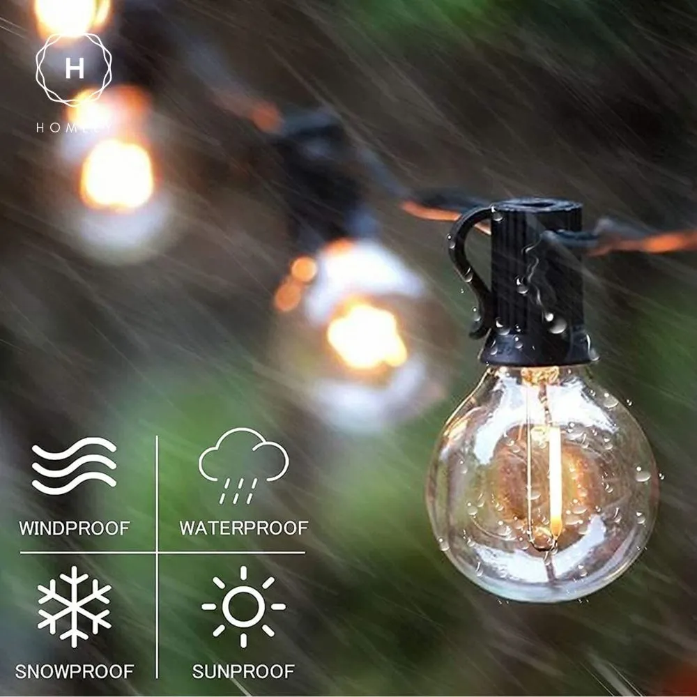 Homlly Dimmable Solar USB Dual Power Outdoor Balcony String Lights with Remote