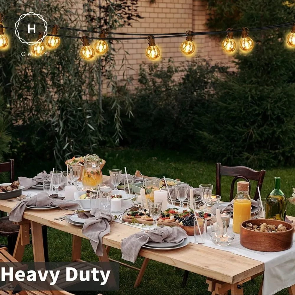 Homlly Dimmable Solar USB Dual Power Outdoor Balcony String Lights with Remote