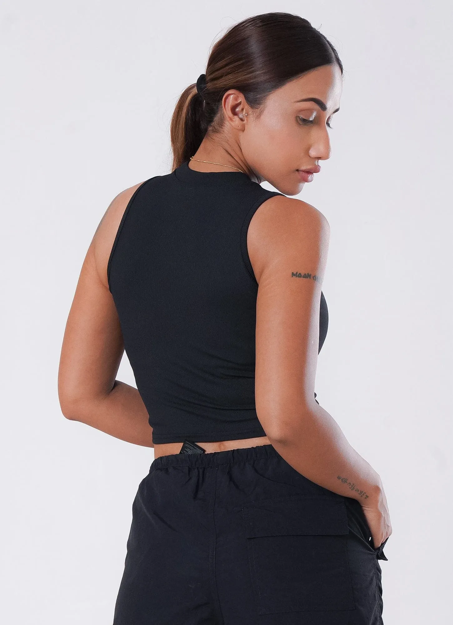 IVY Ribbed Tank - Black