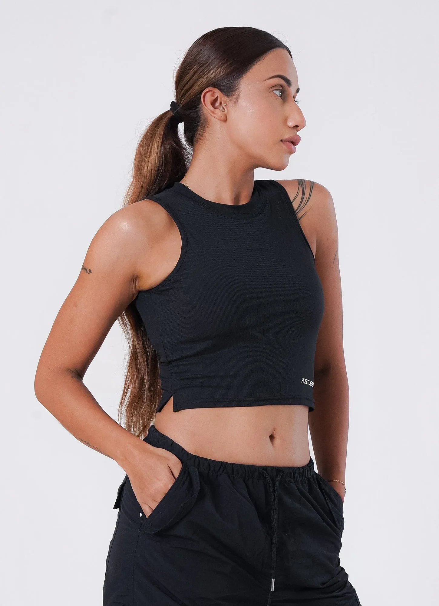 IVY Ribbed Tank - Black