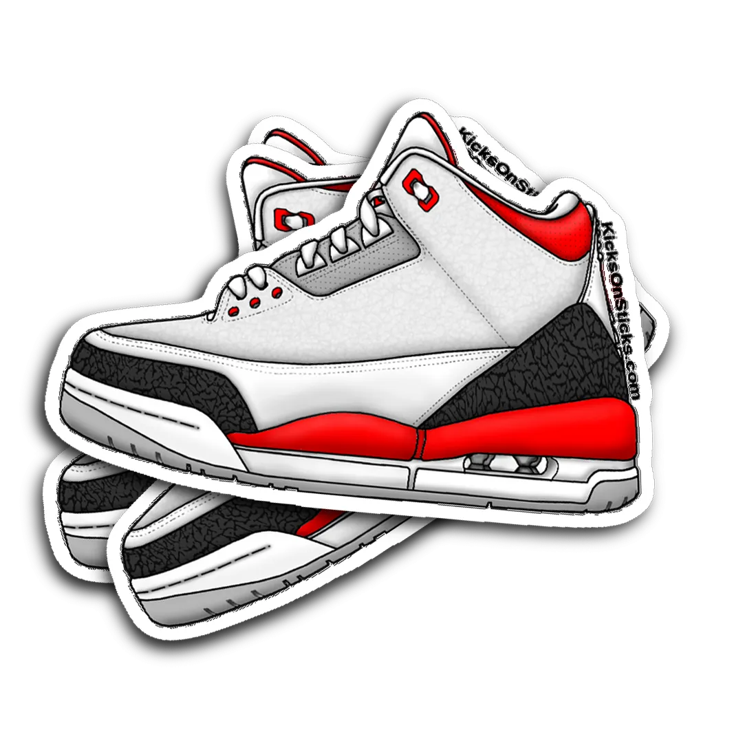 Jordan 3 "Fire Red" Sneaker Sticker