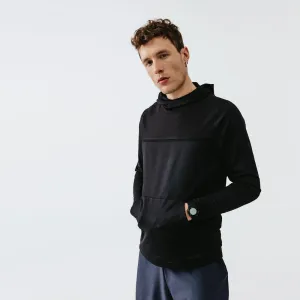 KALENJI DRY   FEEL MEN'S BREATHABLE RUNNING HOODIE - BLACK
