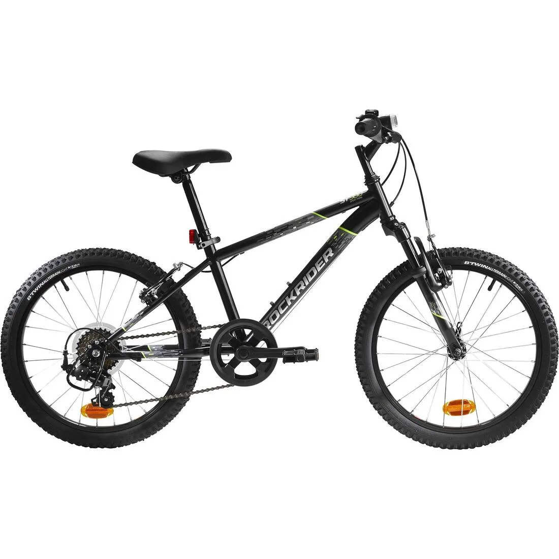 Kids' 20-inch, 6-speed, suspension fork mountain bike, yellow