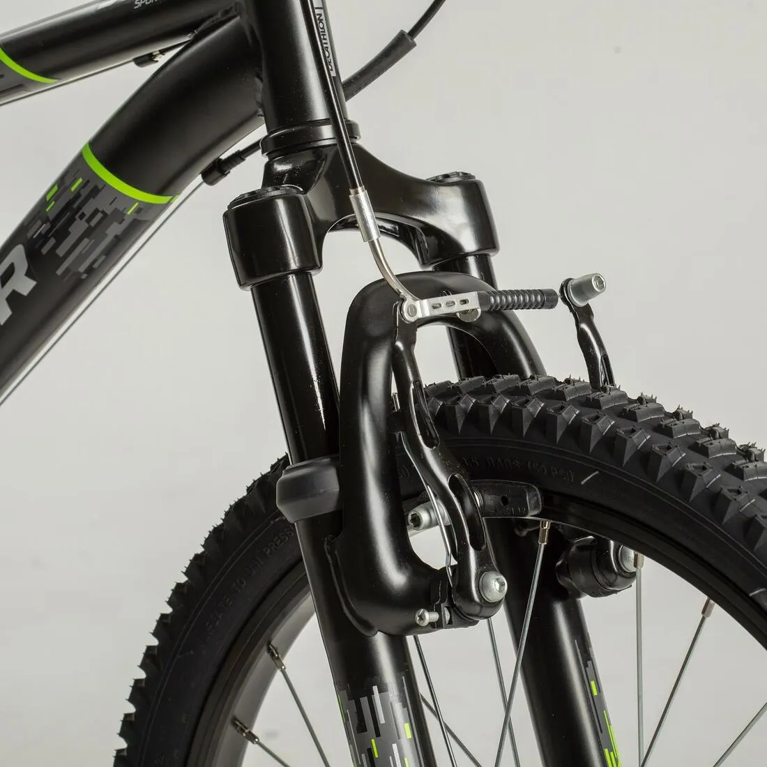 Kids' 20-inch, 6-speed, suspension fork mountain bike, yellow