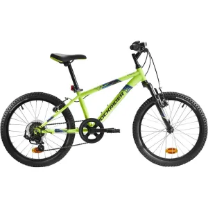 Kids' 20-inch, 6-speed, suspension fork mountain bike, yellow