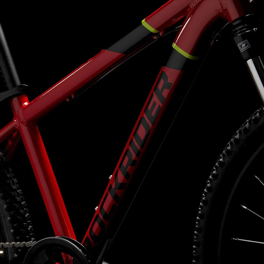 Kids' 24-inch lightweight aluminium mountain bike, red