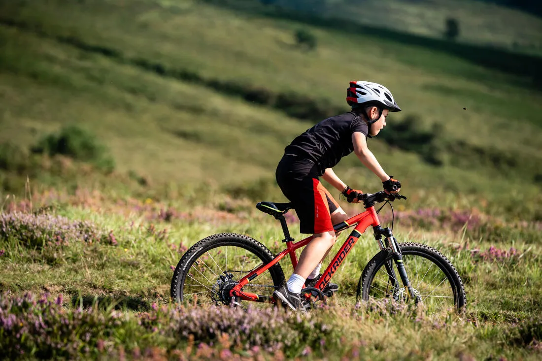 Kids' 24-inch lightweight aluminium mountain bike, red