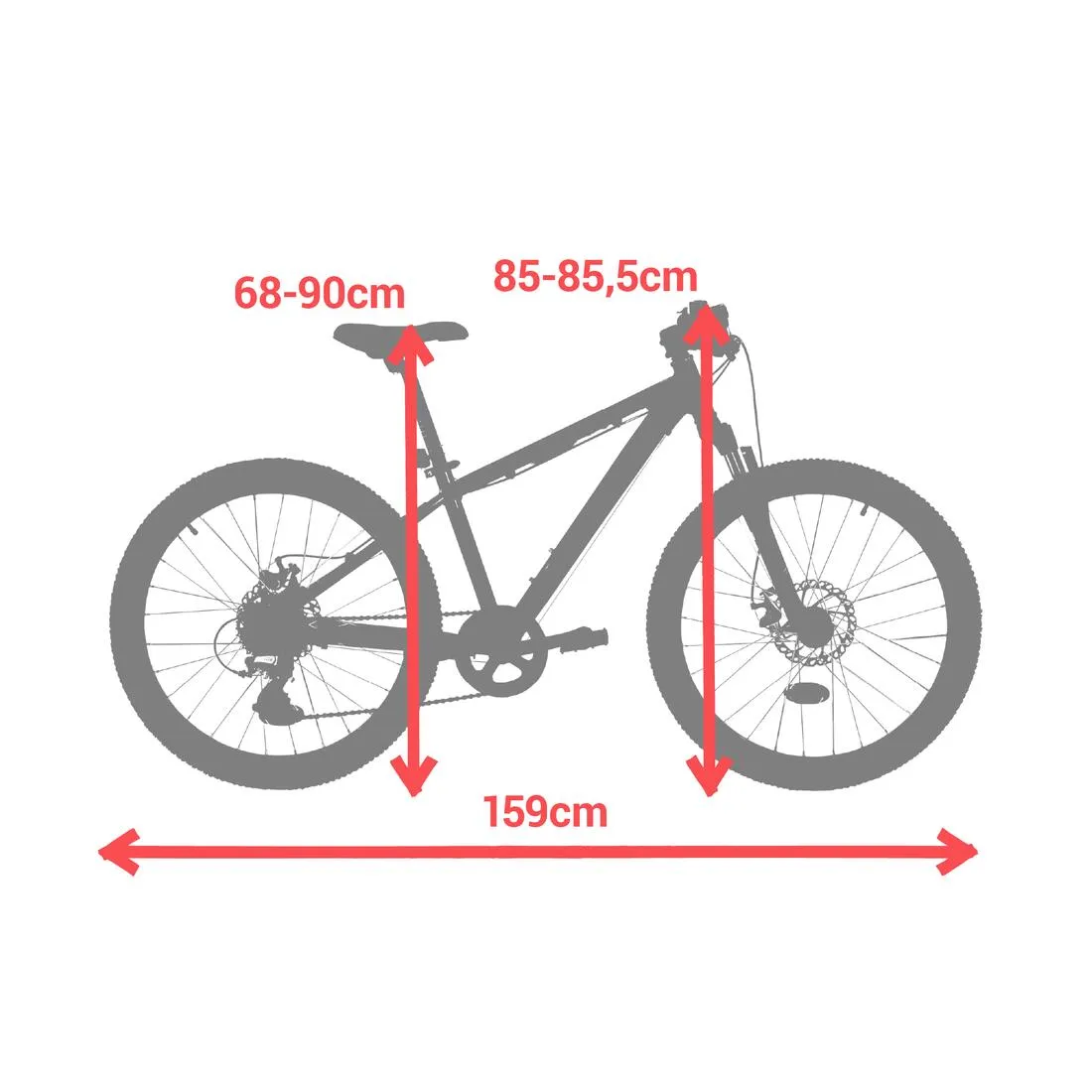 Kids' 24-inch lightweight aluminium mountain bike, red
