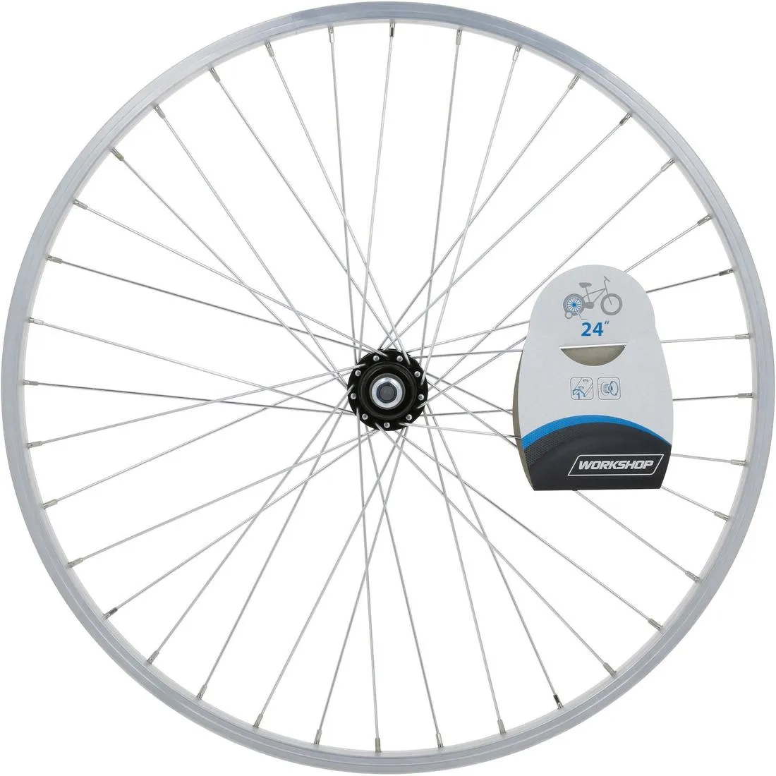 Kids Wheel 24" Rear Single Wall Rim Freewheel - Silver