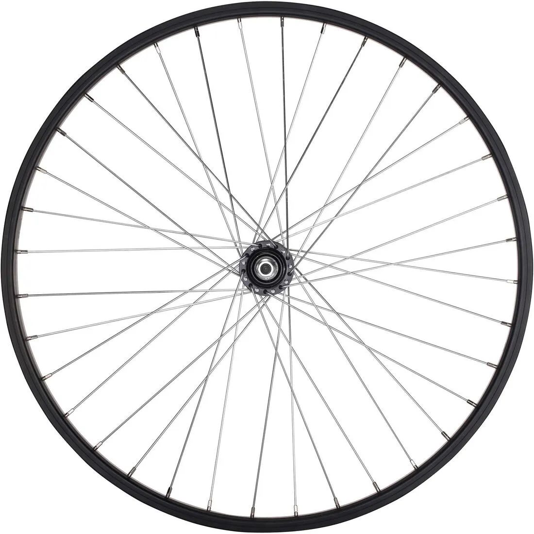Kids Wheel 24" Rear Single Wall Rim Freewheel with Locknut - Black