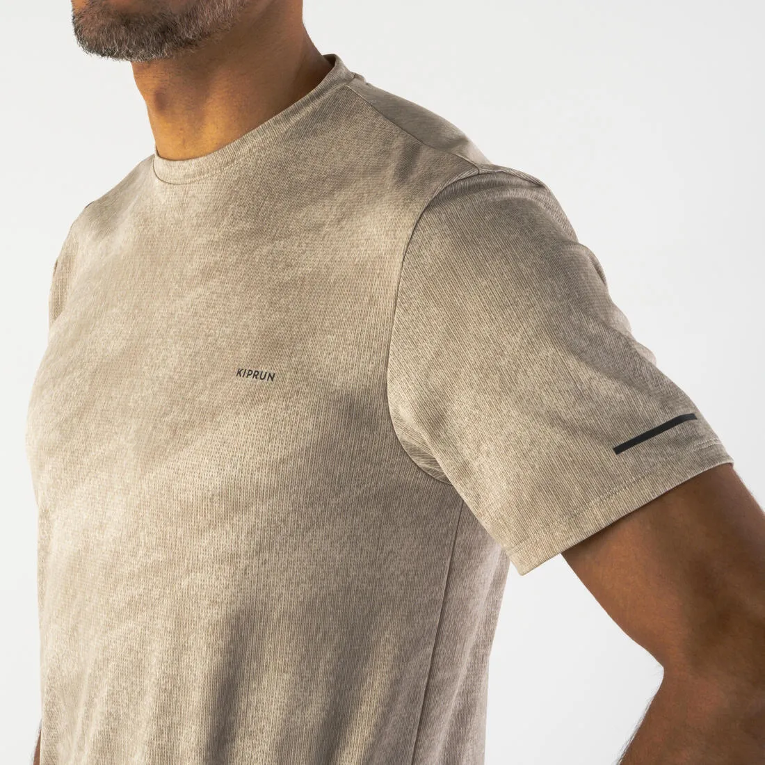 Kiprun Run 500 men's breathable running T-shirt - beige