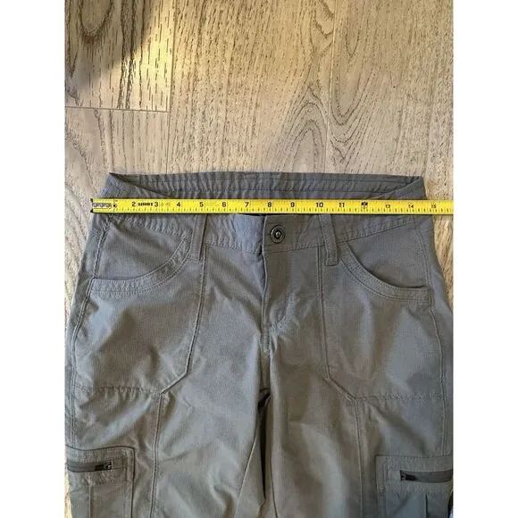 Kuhl Pants Women's Sz 4 Short Freeflex Roll Up Pant Hiking Outdoor Cargo Grey