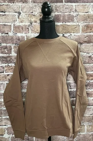 {LATTE} Mocha Brown Lightweight Long-Sleeve Pullover
