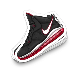 Lebron 8 "Black White Red" Sneaker Sticker