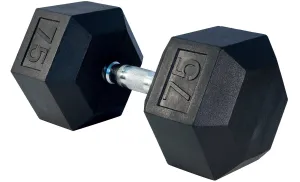 LIFE SPORT RUBBER DUMBBELL 75LB