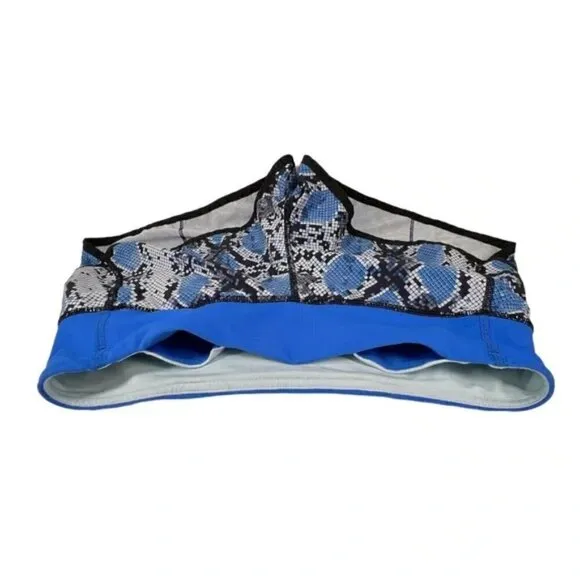 Lululemon Speed Shorts Mini Ziggy Snake Print Running Blue Black Gray Size 4 EUC