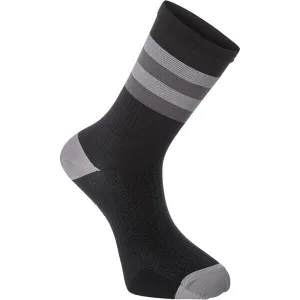 Madison RoadRace Premio Extra Long Socks- Hoops Black/Cloud Grey - Small (36-39)