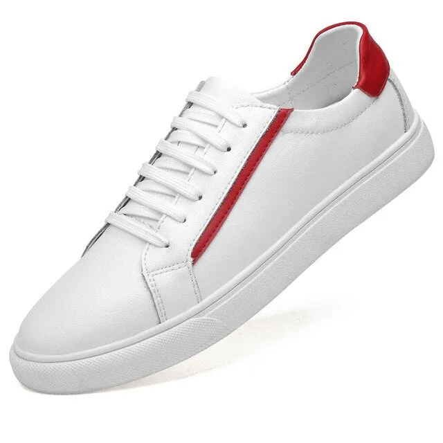 Men Spring Autumn genuine Leather Lace-up Flat Shoes fashion Waterproof outdoor Casual Men Shoes Lace-Up Comfortable Shoes men