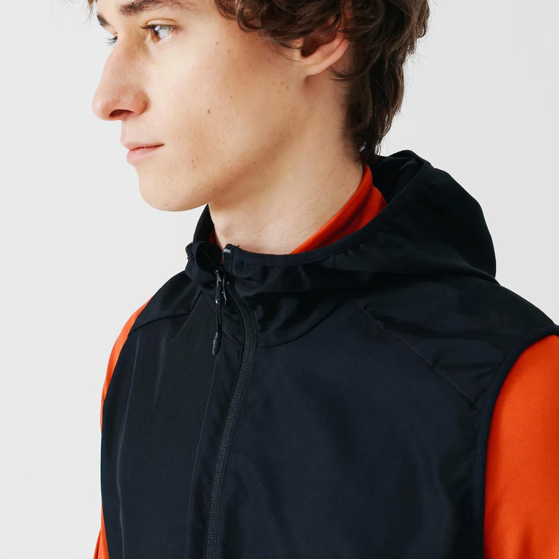 Men's Running Sleeveless Jacket Run Wind - black
