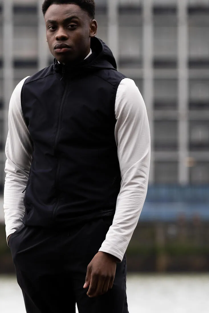 Men's Running Sleeveless Jacket Run Wind - black