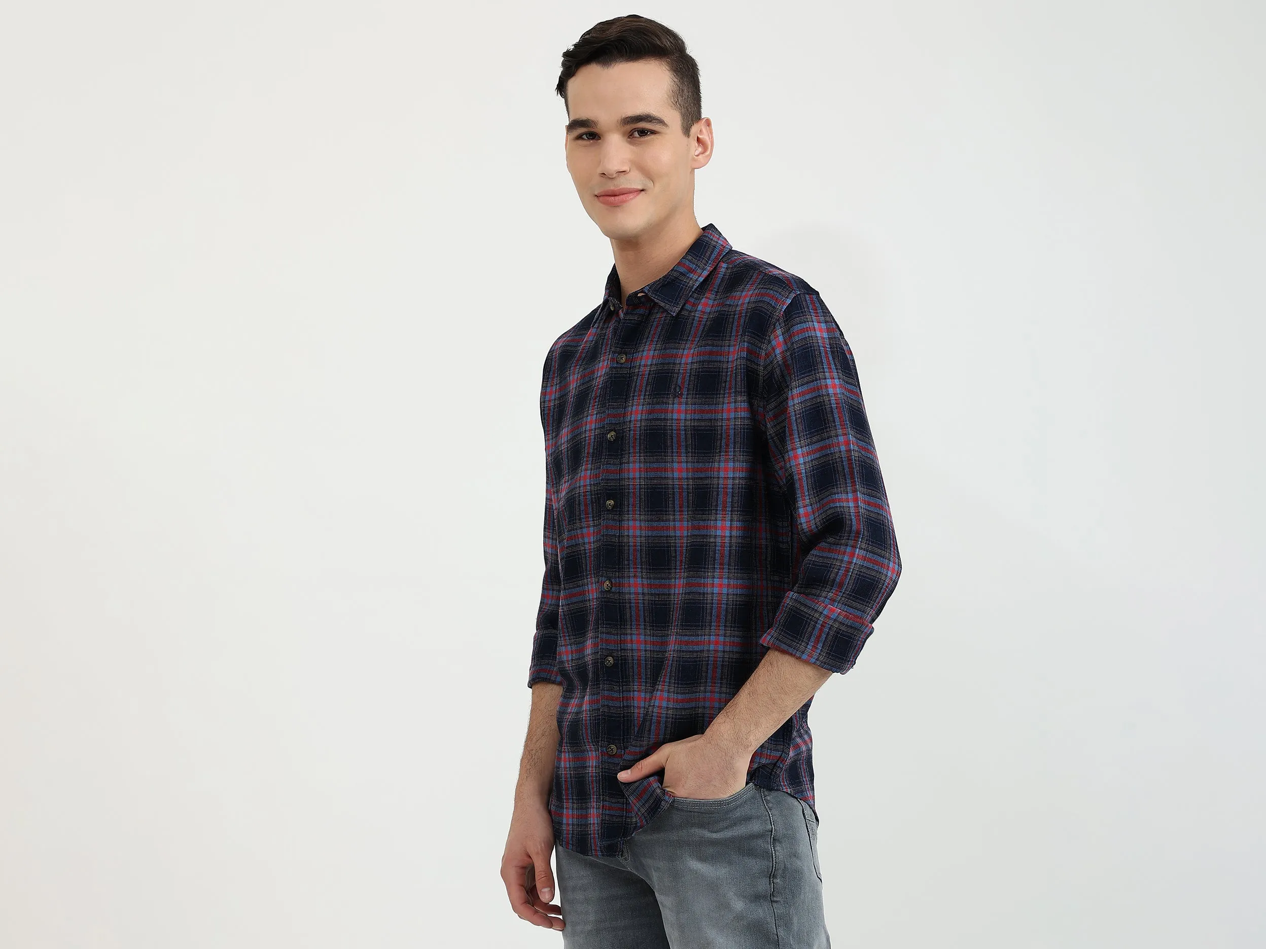 Mens Slim Fit Check Shirt
