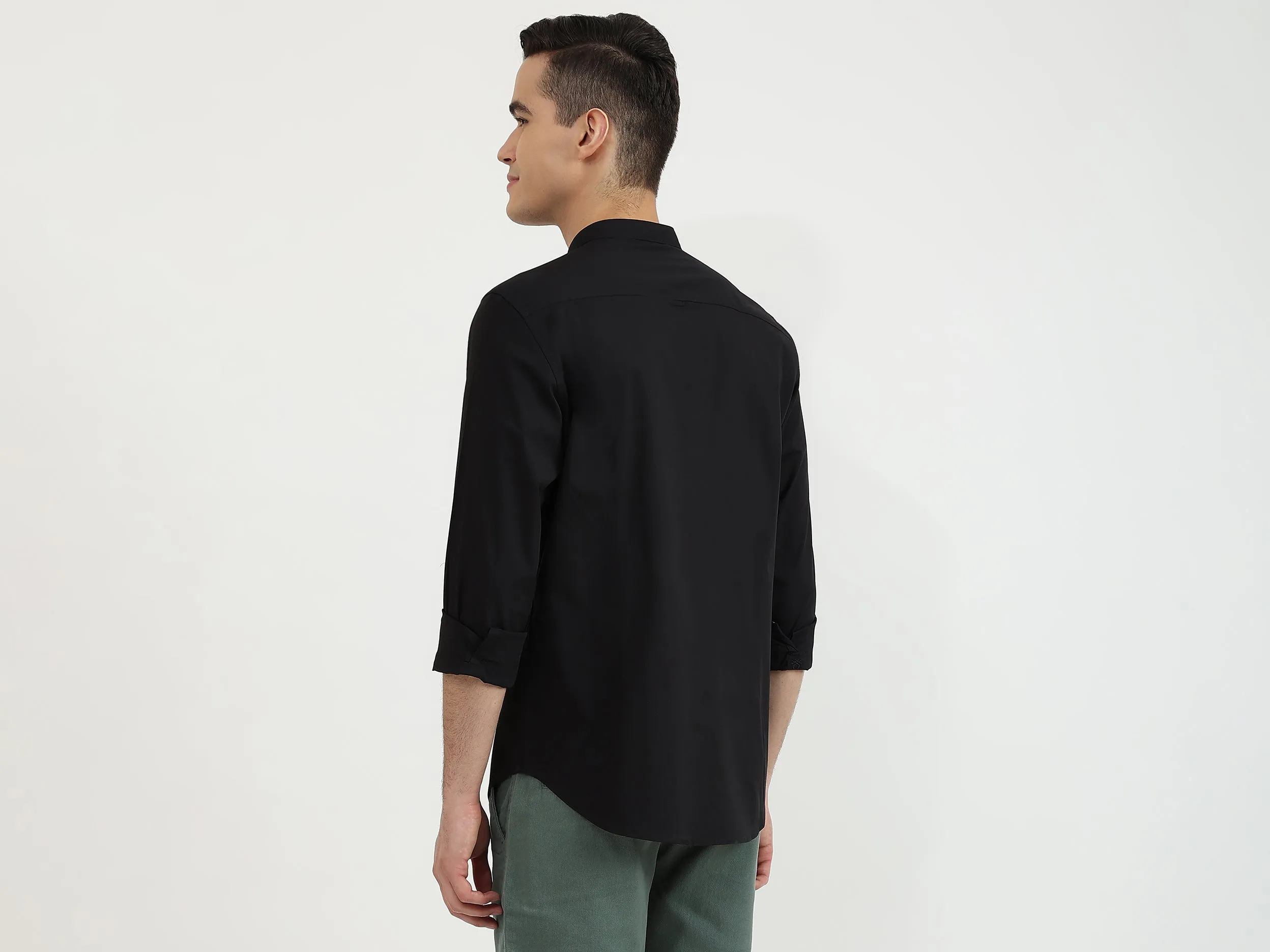 Mens Slim Fit Solid Shirt