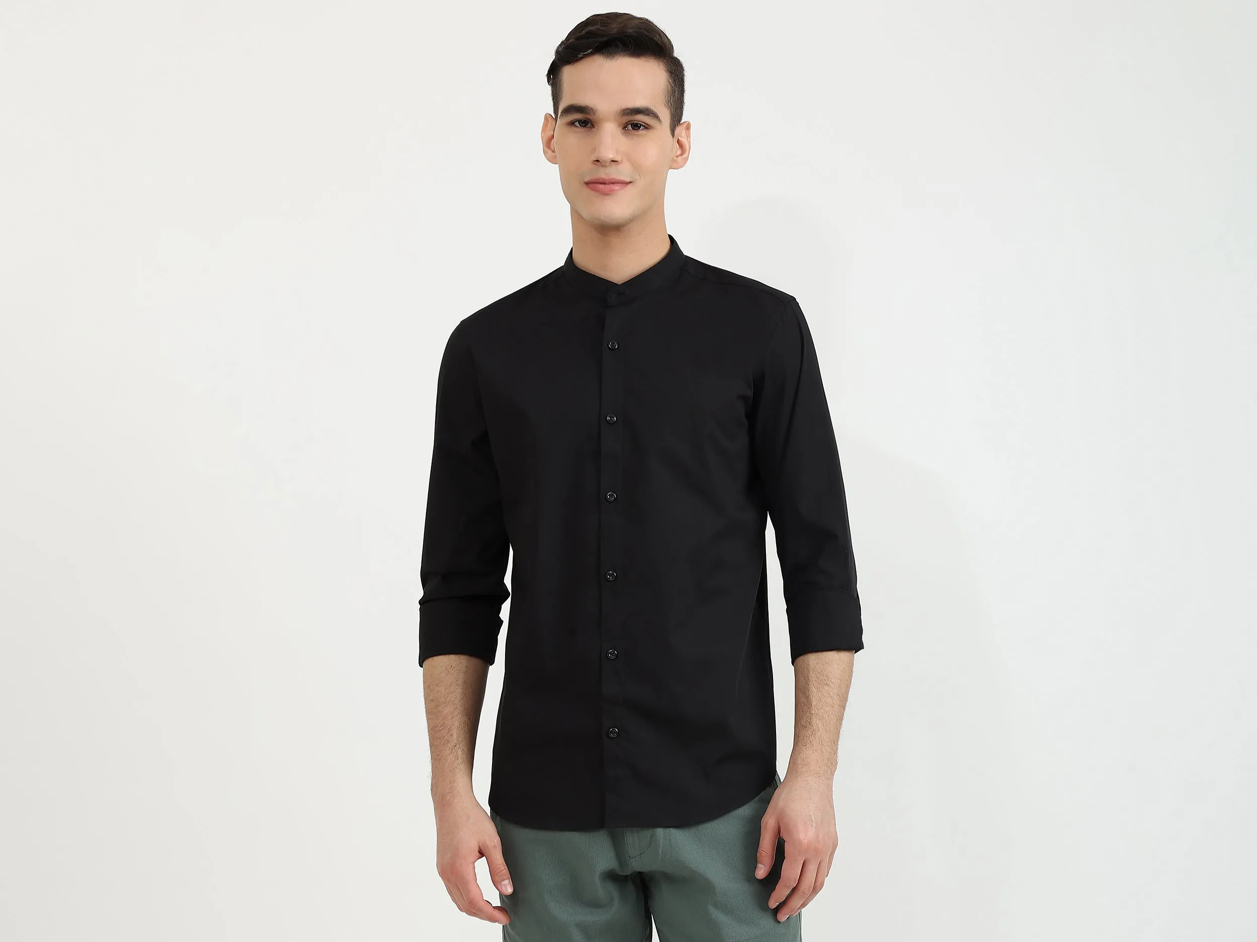 Mens Slim Fit Solid Shirt