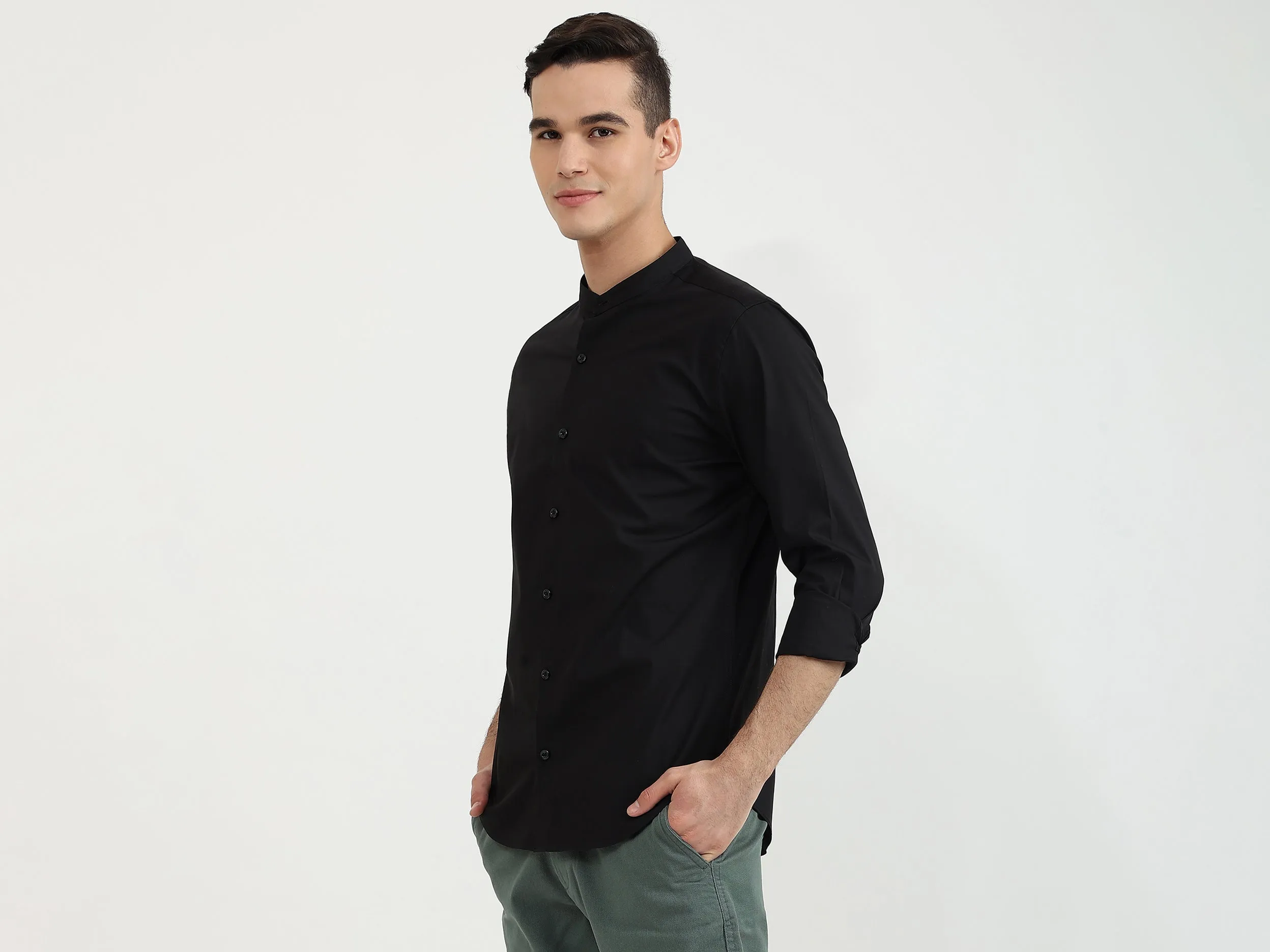 Mens Slim Fit Solid Shirt