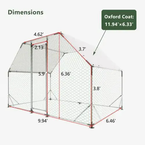 Metal Large Chicken Coop Walk-in Poultry Cage