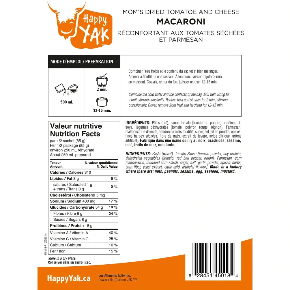 Mom's Dried Tomato and Cheese Macaroni (Vegetarian)