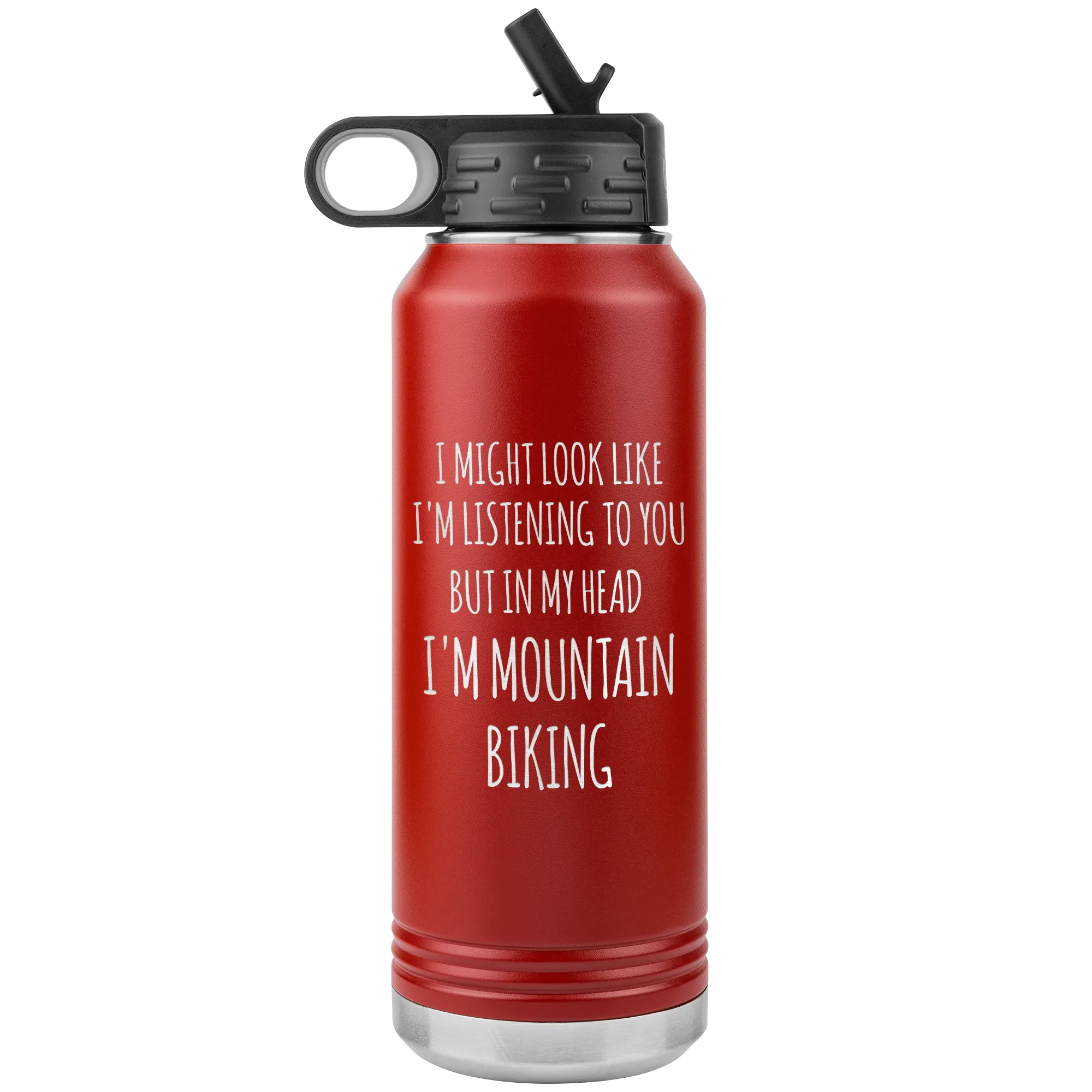Mountain Biker Gift In My Head I'm Mountain Biking Insulated Water Bottle Tumbler