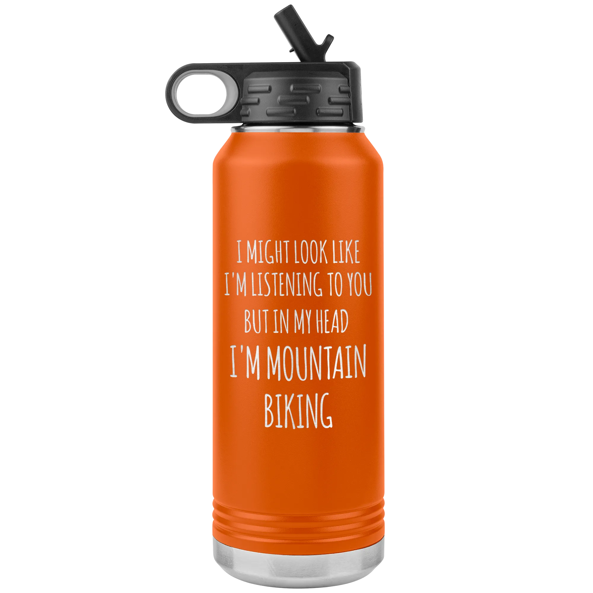 Mountain Biker Gift In My Head I'm Mountain Biking Insulated Water Bottle Tumbler